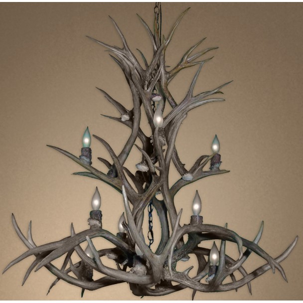 Real Antler Mule Deer Cascade Inverted Chandelier MDCASI